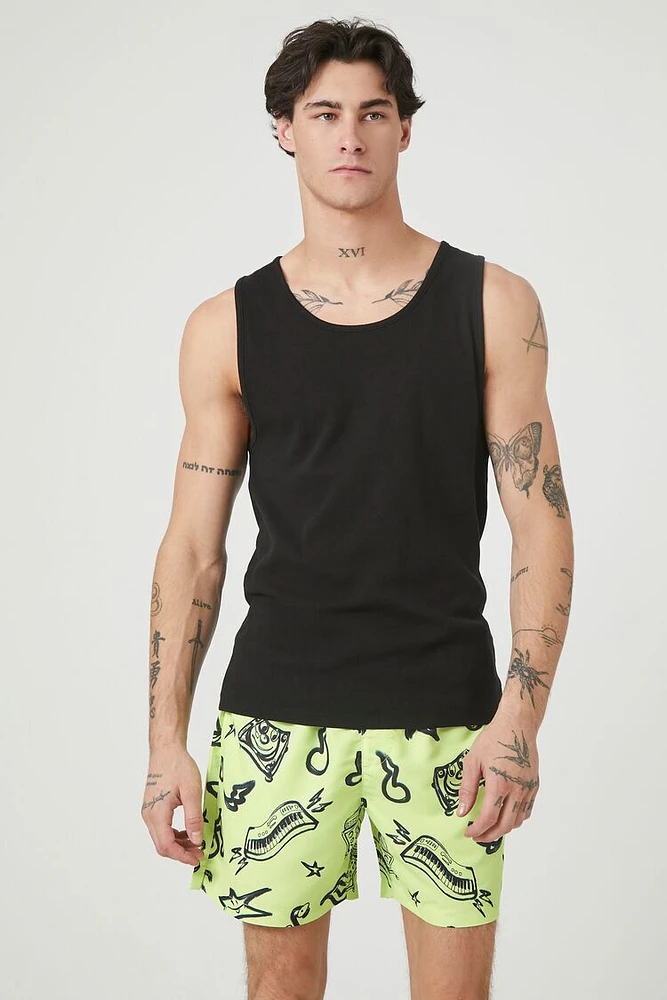 Music Graphic Swim Trunks