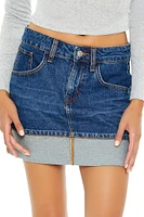 Foldover Denim Mini Skirt