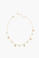 Rhinestone Cross Charm Necklace