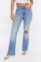 Hemp 10% Distressed Flare Jeans