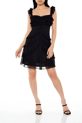 Ruffle Tiered Bow Mini Dress