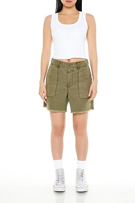 Twill Mid-Rise Bermuda Shorts