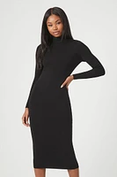 Mock Neck Midi Sweater Dress