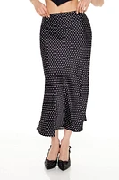 Polka Dot Slip Midi Skirt