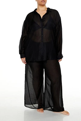 Plus Sheer Swim Cover-Up Pants