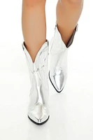 Metallic Cowboy Booties (Wide)