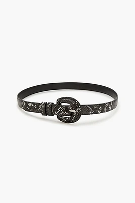 Faux Leather Snake Print Belt