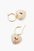 Rhinestone Heart Drop Earrings