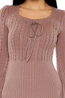 Cable Knit Mini Sweater Dress