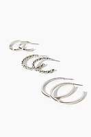 Etched Hoop Earring Set