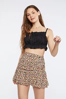 Floral Print Mini Skirt