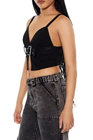 Belted Denim Crop Top