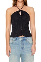 Split-Hem Halter Top