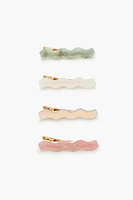 Wavy Marble Hair Clip Set