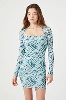 Mesh Tie-Dye Bodycon Mini Dress