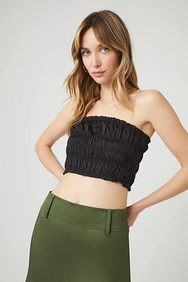 Smocked Cropped Tube Top