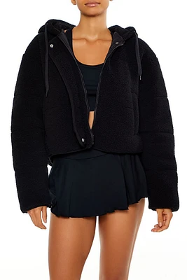 Active Hooded Faux Shearling Jacket