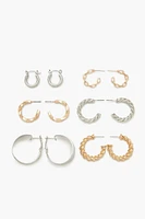 Two-Tone Twisted Hoop Earring Set