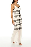 Striped Organza Cami Maxi Dress