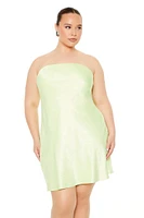 Plus Strapless Tie-Back Mini Dress