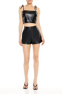 Faux Leather Star Shorts