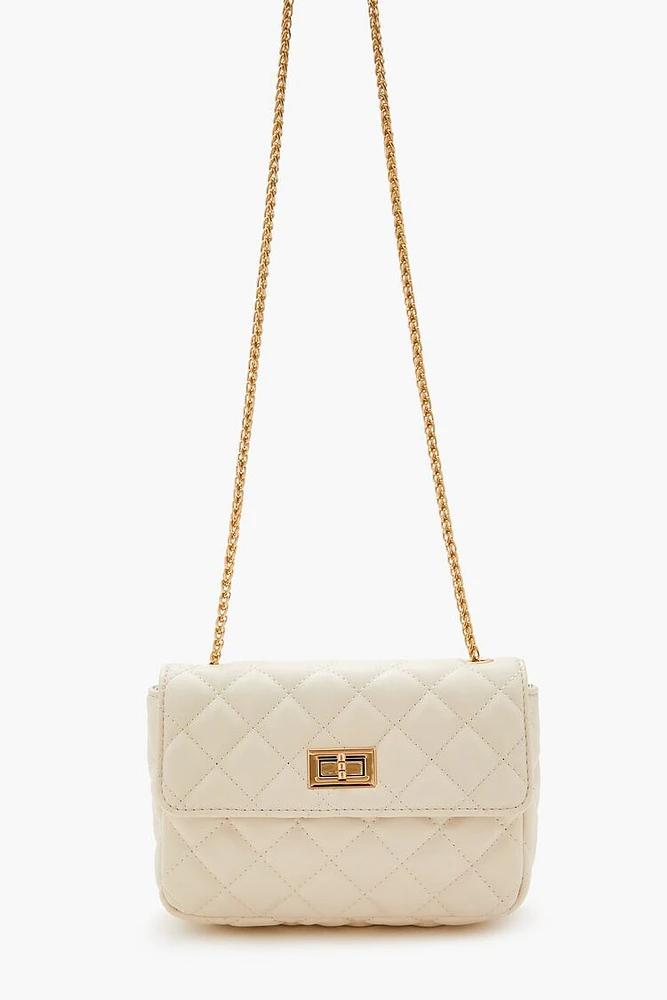 Quilted Faux Leather Crossbody Bag