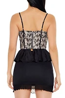 Lace Sweetheart Peplum Cami