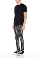 Frayed Cross Skinny Jeans