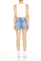 Frayed High-Rise Denim Shorts