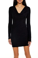 Glitter Cowl Bodycon Mini Dress