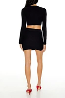 Gift Topper Sweater-Knit Mini Skirt