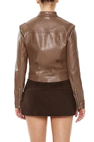Faux Leather Moto Jacket