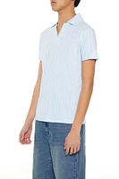 Striped Split-Neck Polo Shirt