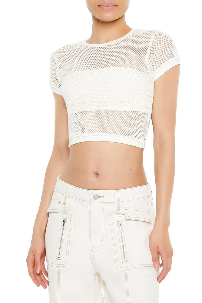 Sheer Mesh Cropped Tee