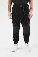 Faux Shearling Mixed Media Joggers