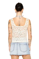 Sheer Floral Lace Tank Top