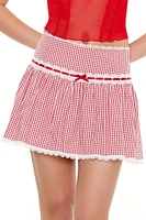 Gingham Bow A-Line Mini Skirt