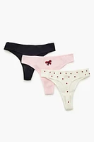 Seamless Thong Panty Set - 3 pack