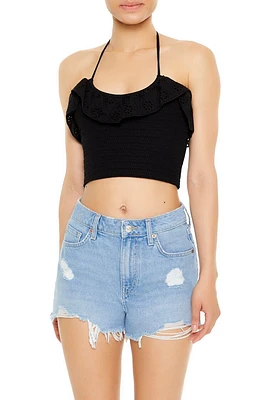 Sweater-Knit Halter Crop Top