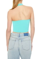 Sweater-Knit Halter Crop Top