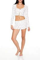 Cherry Print Pajama Crop Top