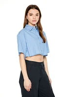 Boxy Cropped Chambray Shirt