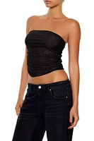 Glitter Mesh Tube Crop Top