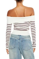 Striped Off-the-Shoulder Sweater