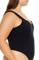 Plus Ponte Knit Thong Bodysuit