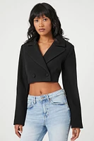 Double-Breasted Cutout Cropped Blazer