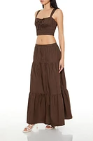 Shirred Crop Top & Maxi Skirt Set