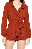 Ruffle Wrap Skort Romper