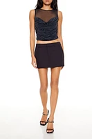 Rhinestone Illusion Crop Top