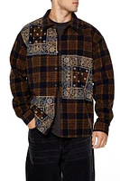 Ornate Plaid Button-Front Shirt